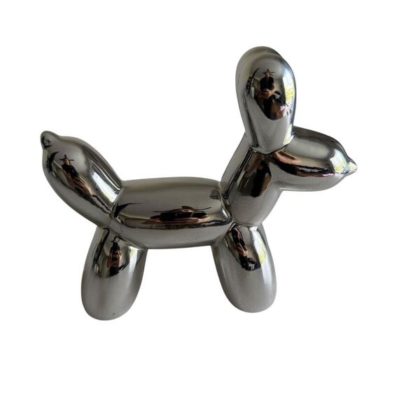 Ballon Dog Silver Sculpture Paper Weight - Picture 5 of 7